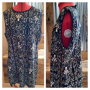 NEW black floral sheath dress sz 3X Just Love sleeveless